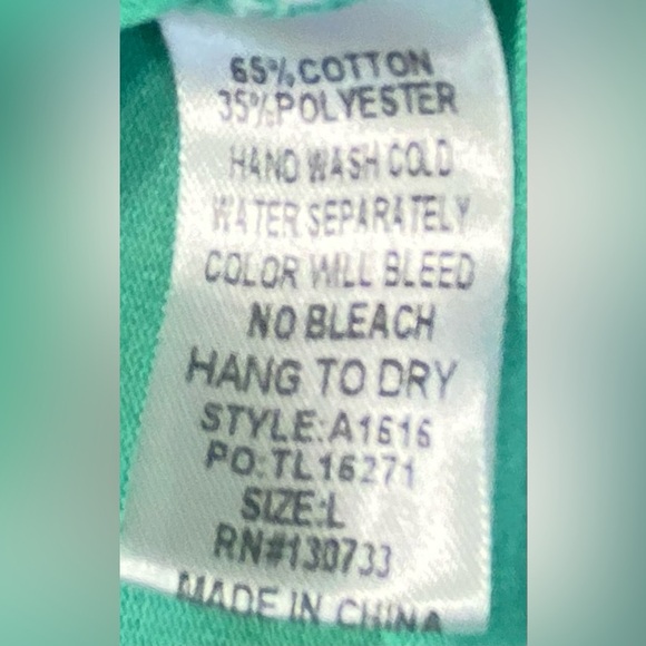 Umgee Seafoam Green Blouse/Tunic, Size Large, Beige Lace 1/2 Length Sleeves - Picture 3 of 7